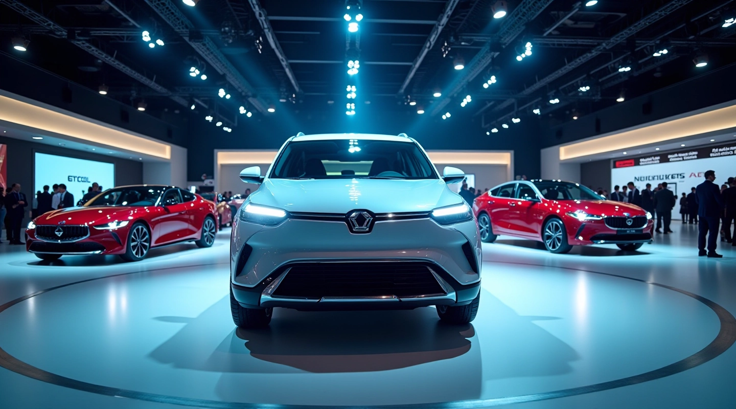 Pasaulinė automobilių paroda su naujausiomis elektrinėmis ir konceptinėmis mašinomis